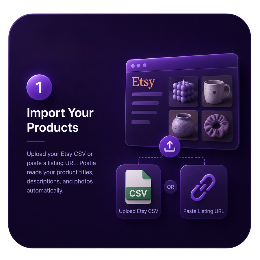 Import your products into Postia